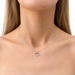 Heart Pendant Necklace 0.02ct Diamond 9K White Gold - All Diamond