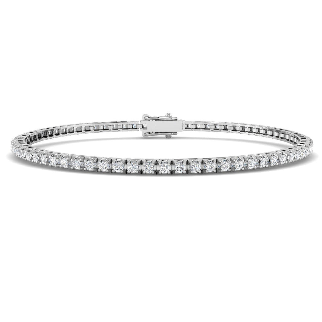 Illusion Diamond Tennis Bracelet 1.25ct G/SI in 18k White Gold - All Diamond