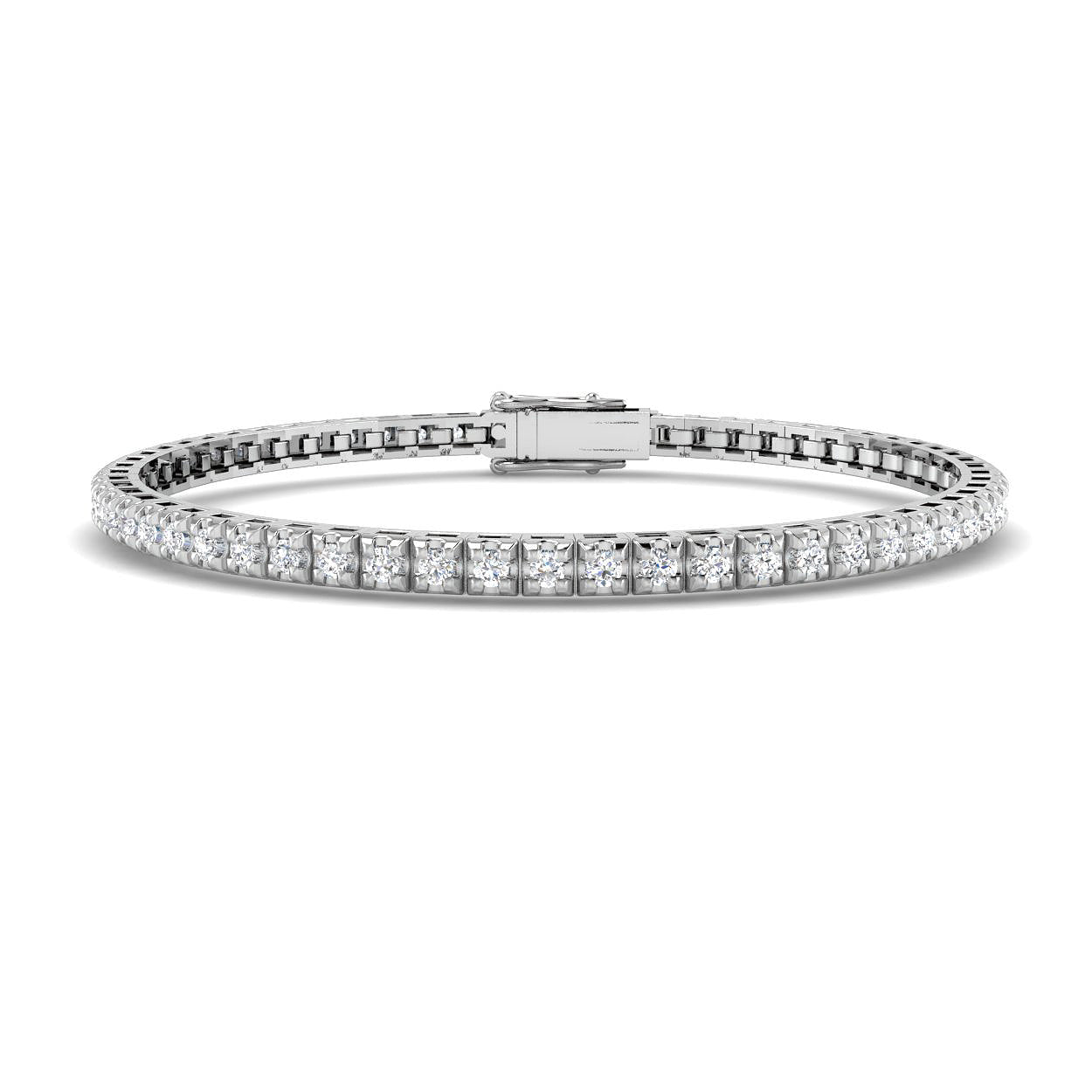 Illusion Diamond Tennis Bracelet 1.50ct G/SI in 9k White Gold - All Diamond