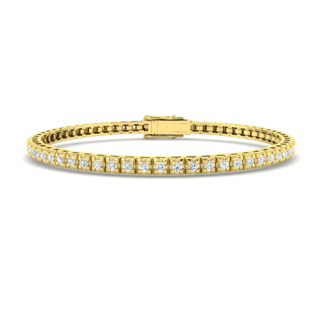 Illusion Diamond Tennis Bracelet 1.50ct G/SI in 9k Yellow Gold - All Diamond