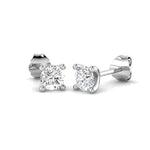 Modern Diamond Stud Earrings 0.60ct G/SI Quality in 18k White Gold - All Diamond