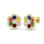 Multi Sapphire and Diamond Flower Earrings 2.00ct in 9k Yellow Gold
