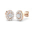 Oval Halo Diamond Earrings 0.60ct G/SI Quality in 18k Rose Gold