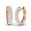 Pave Diamond Hoop Earrings 0.70ct G/SI Quality in 18k Rose Gold - All Diamond