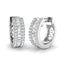 Round & Baguette Hoop Diamond Earrings 0.65ct G/SI 18k White Gold - All Diamond