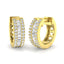 Round & Baguette Hoop Diamond Earrings 0.65ct G/SI 18k Yellow Gold - All Diamond