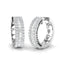 Round & Baguette Hoop Diamond Earrings 1.33ct G/SI 18k White Gold - All Diamond