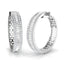 Round & Baguette Hoop Diamond Earrings 2.50ct G/SI 18k White Gold - All Diamond