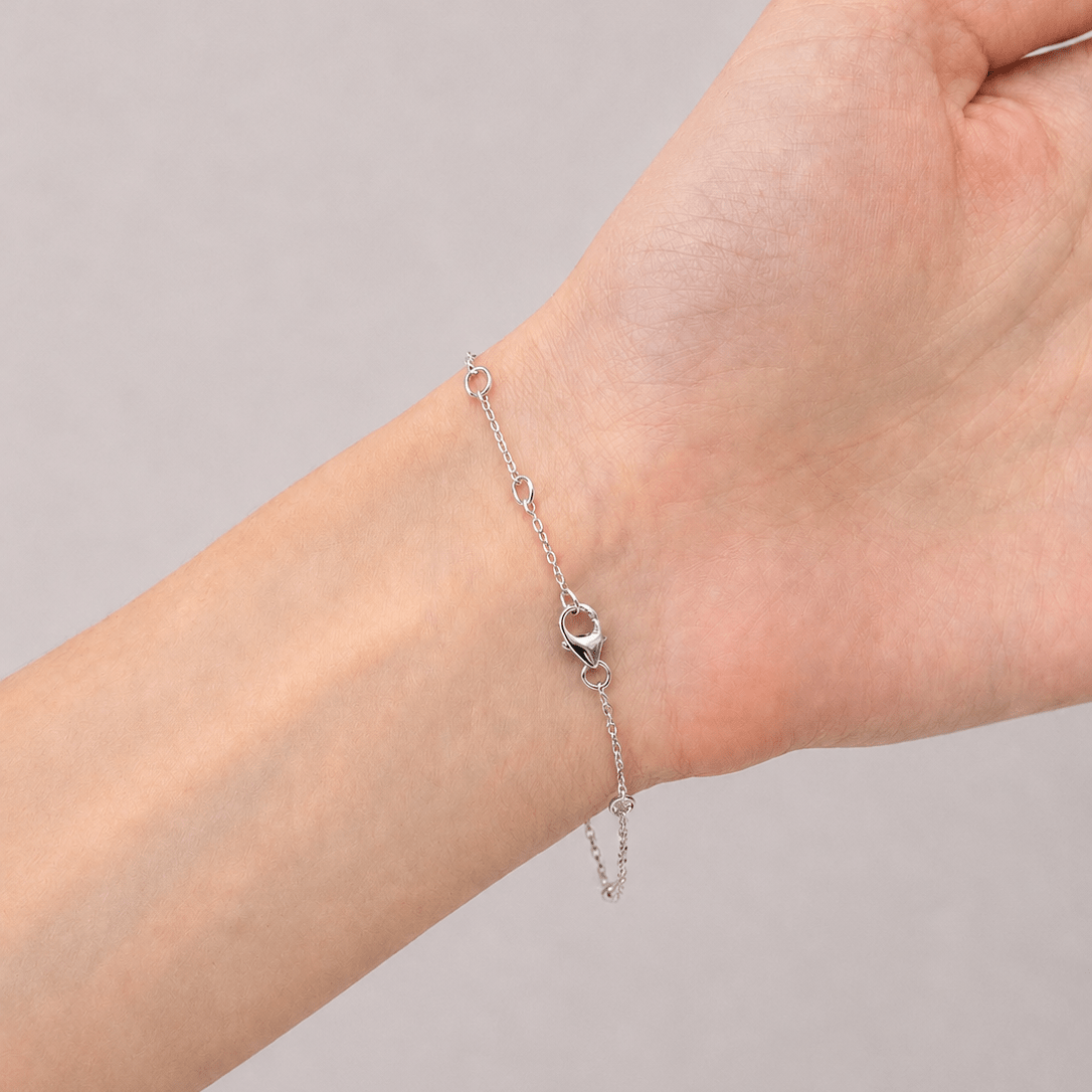 Round Diamond Chain Bracelet 0.20ct G/SI in 18k White Gold - All Diamond