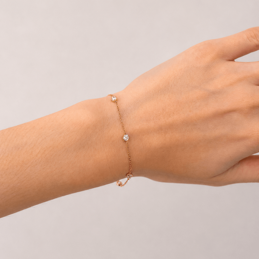 Round Diamond Chain Bracelet 0.75ct G/SI in 18k Yellow Gold - All Diamond