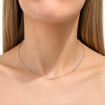 Round Diamond Chain Necklace 0.32ct G/SI 18k White Gold 16" - All Diamond