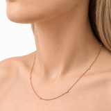 Round Diamond Chain Necklace 0.40ct G/SI 18k Rose Gold 18" - All Diamond