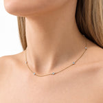Round Diamond Chain Necklace 0.88ct G/SI 18k Yellow Gold 16" - All Diamond