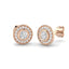 Rub Over Diamond Halo Earrings 0.50ct G/SI Quality in 18k Rose Gold