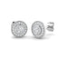Rub Over Diamond Halo Earrings 0.50ct G/SI Quality in 18k White Gold
