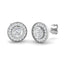 Rub Over Diamond Halo Earrings 0.70ct G/SI Quality in 18k White Gold