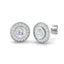 Rub Over Diamond Halo Earrings 0.90ct G/SI Quality in 18k White Gold