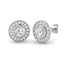Rub Over Diamond Halo Earrings 1.30ct G/SI Quality in 18k White Gold