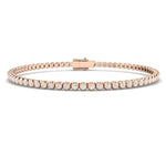 Rub Over Diamond Tennis Bracelet 1.00ct G/SI in 18k Rose Gold - All Diamond