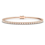 Rub Over Diamond Tennis Bracelet 1.00ct G/SI in 18k Rose Gold - All Diamond