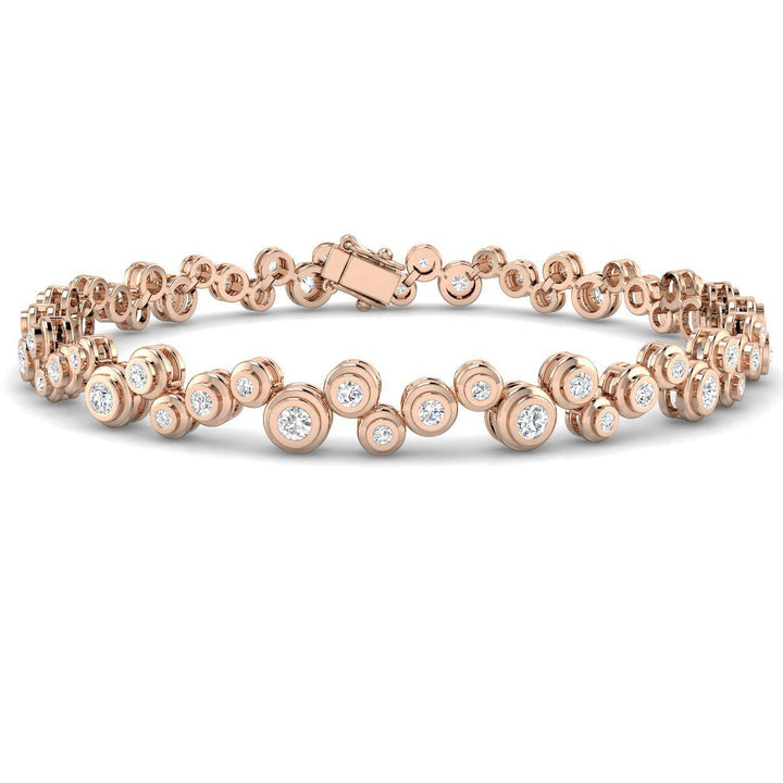 Rub Over Diamond Tennis Bracelet 1.40ct G/SI in 18k Rose Gold