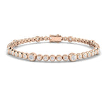 Rub Over Diamond Tennis Bracelet 1.50ct G/SI in 9k Rose Gold - All Diamond