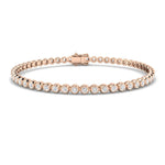 Rub Over Diamond Tennis Bracelet 2.00ct G/SI in 9k Rose Gold - All Diamond