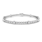 Rub Over Diamond Tennis Bracelet 2.50ct G/SI in 18k White Gold - All Diamond