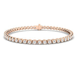 Rub Over Diamond Tennis Bracelet 3.00ct G/SI in 18k Rose Gold - All Diamond