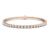 Rub Over Diamond Tennis Bracelet 3.00ct G/SI in 18k Rose Gold - All Diamond