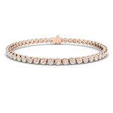 Rub Over Diamond Tennis Bracelet 3.00ct G/SI in 9k Rose Gold - All Diamond