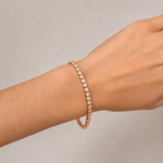 Rub Over Diamond Tennis Bracelet 4.00ct G/SI in 18k Rose Gold - All Diamond