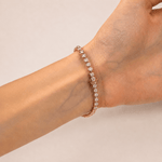 Rub Over Diamond Tennis Bracelet 4.00ct G/SI in 18k Rose Gold - All Diamond