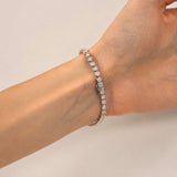Rub Over Diamond Tennis Bracelet 4.00ct G/SI in 18k White Gold - All Diamond