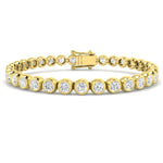 Rub Over Diamond Tennis Bracelet 6.00ct G/SI in 18k Yellow Gold - All Diamond