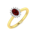 Ruby 0.30ct and Diamond 0.05ct Ring In 9k Yellow Gold - All Diamond