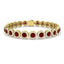 Ruby & Diamond Halo Bracelet 15.00ct in 18k Yellow Gold - All Diamond