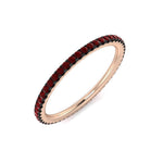 Ruby Full Eternity Ring 0.30ct 50 Stone in 18k Rose Gold - All Diamond