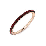 Ruby Full Eternity Ring 0.30ct 50 Stone in 18k Rose Gold - All Diamond