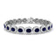 Sapphire & Diamond Halo Bracelet 13.00ct in 18k White Gold - All Diamond