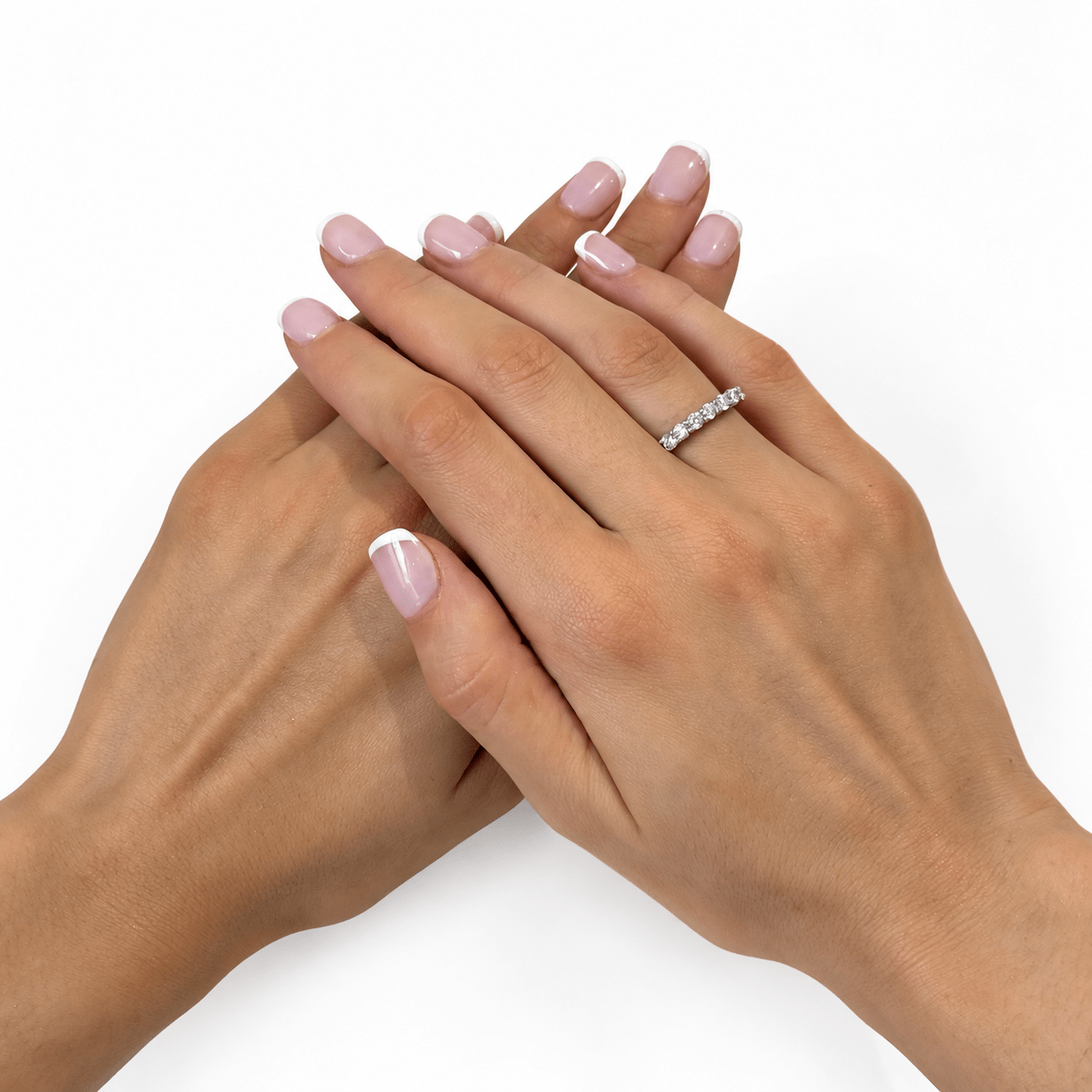 Seven Stone Diamond Ring with 0.75ct G/SI Quality in 18k White Gold - All Diamond