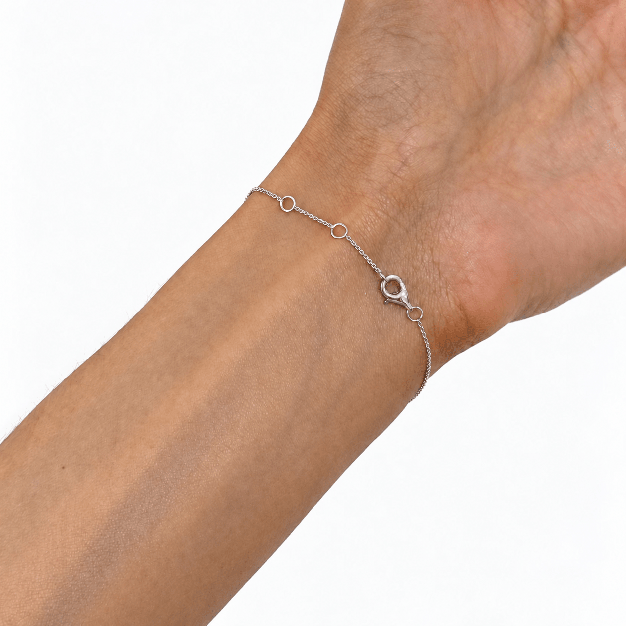 Solitaire Diamond Bracelet 0.50ct G/SI Quality in 18k White Gold - All Diamond