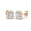 Square Halo Diamond Earrings 0.55ct G/SI Quality in 18k Rose Gold - All Diamond