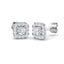 Square Halo Diamond Earrings 0.90ct G/SI Quality in 18k White Gold