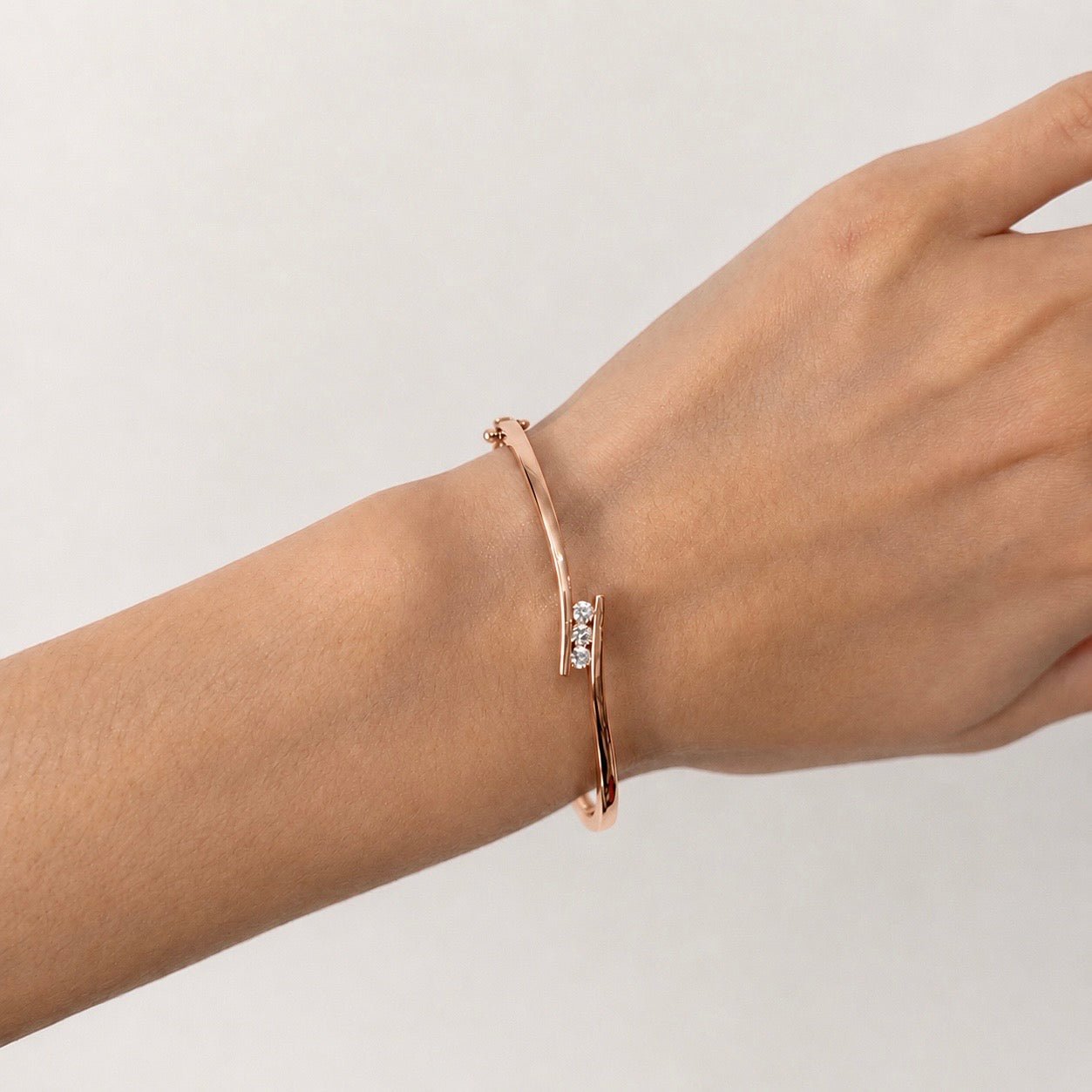 Tension Set Diamond Bangle 0.33ct G/SI Diamond in 18k Rose Gold - All Diamond