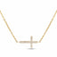 0.10ct Classic Sideways Diamond Cross Pendant Necklace 9k Yellow Gold