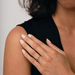 0.25ct Emerald 0.12ct Diamond Five Stone Ring 18k White Gold - All Diamond