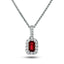 0.25ct Ruby & 0.15ct G/SI Diamond Necklace in 18k White Gold