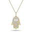0.33ct Diamond and 18K Yellow Gold 'Evil Eye' Hamsa Pendant Necklace - All Diamond