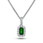 0.35ct Emerald & 0.15ct G/SI Diamond Necklace in 18k White Gold